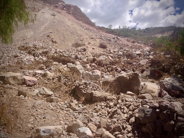 Landslide below Tapay Colca Canyon