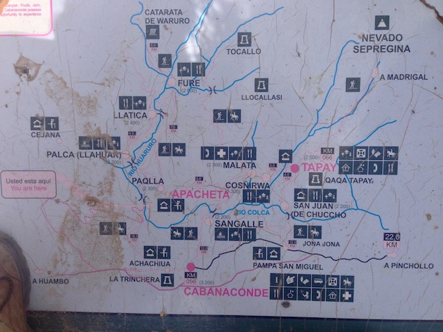 Map of Colca Canyon Trek